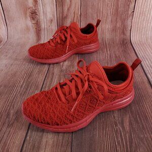APL Womens Size 6.5 Techloom Phantom Red Knit Lace Up Running Shoes